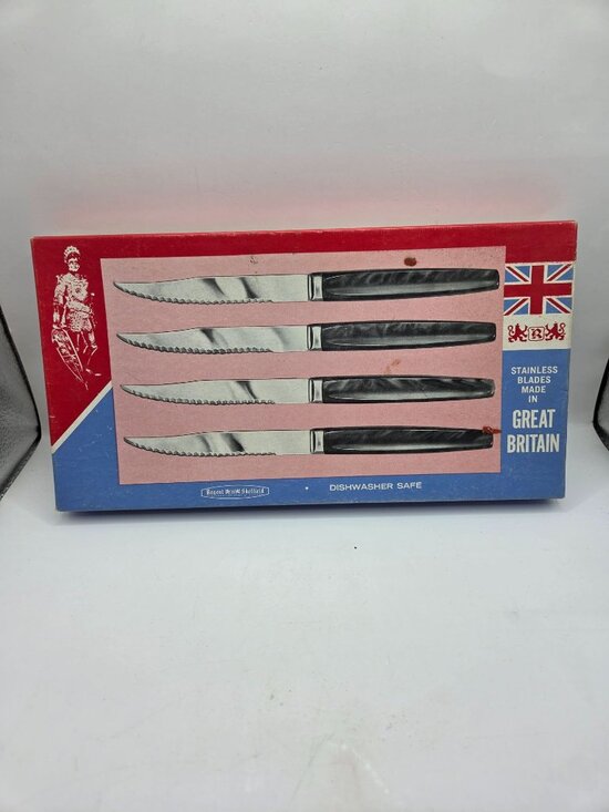 Regent Sheffield Other - Vtg Regent Sheffield Stainless Steel Steak Knives Set Of 6 Box Made In England